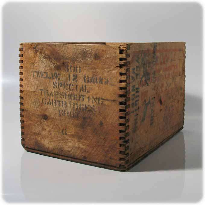 VINTAGE WOODEN CRATE 12 GAUGE TRAP SHOOTING CARTRIDGES AMMUNITION x1