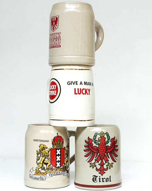 4 STEIN BEER JUGS 1 LOT
