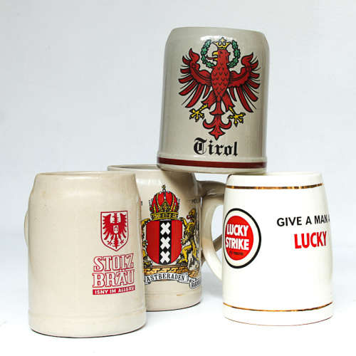 4 STEIN BEER JUGS 1 LOT