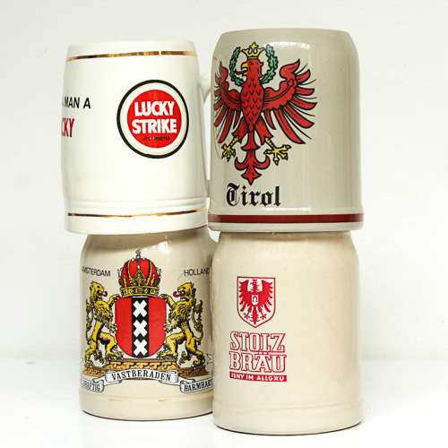 4 STEIN BEER JUGS 1 LOT