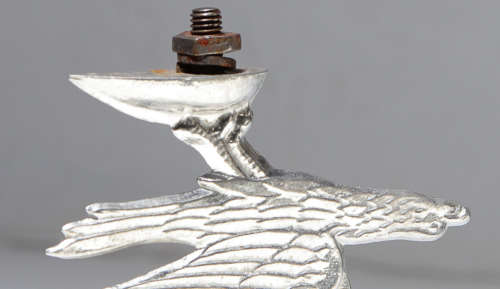 3 VINTAGE LEAD/PEWTER BICYCLE MASCOTS 1950'S, 1 LOT