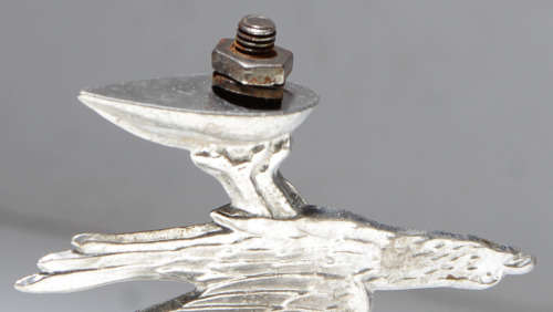 3 VINTAGE LEAD/PEWTER BICYCLE MASCOTS 1950'S, 1 LOT