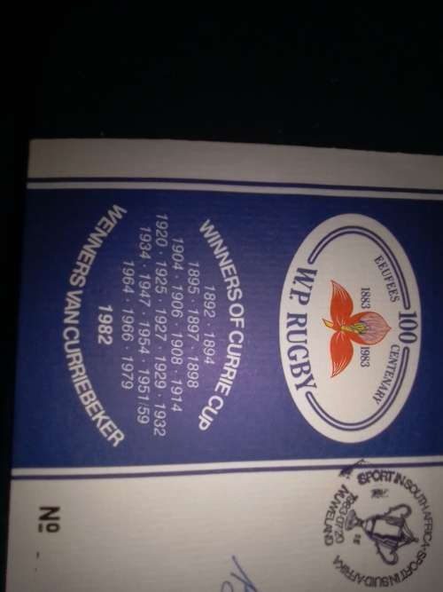 FDC WP Rugby Centenary with Live signature