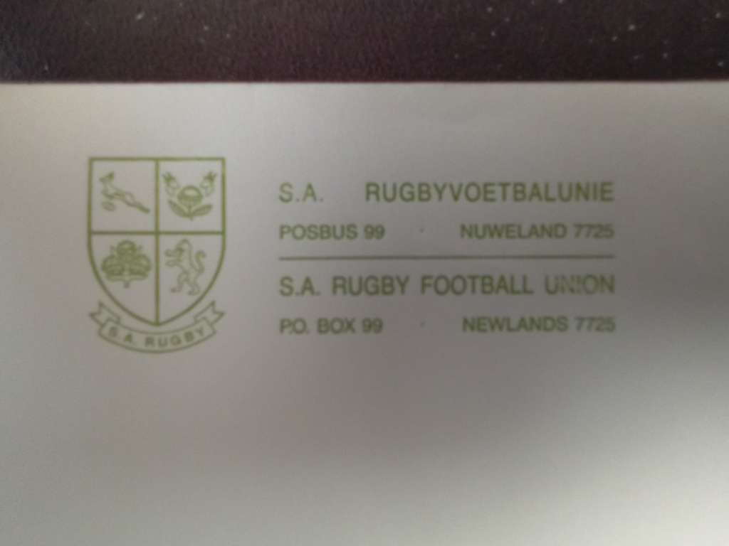 FDC Rugby SARU 1992 Stamp no sticker (AK-126B)