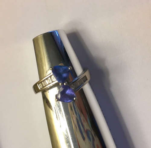 9ct White gold Tanzanite, Diamond ring for sale