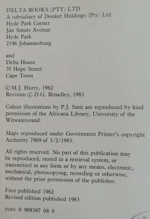 FitzSimons` Snakes of Southern Africa - Donald Broadley