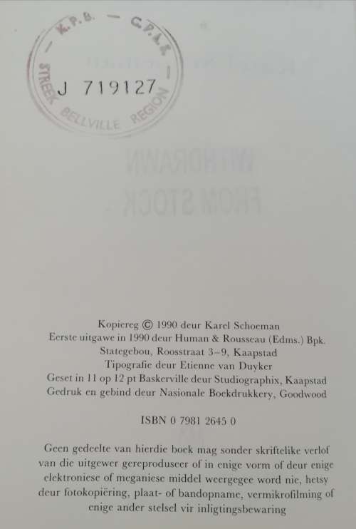 Afskeid en Vertrek / Karel Schoeman (1990)