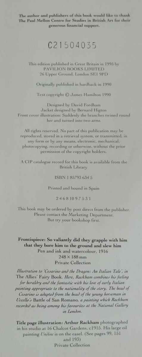 ARTHUR RACKHAM A LIFE WITH ILLUSTRATION BY JAMES HAMILTON