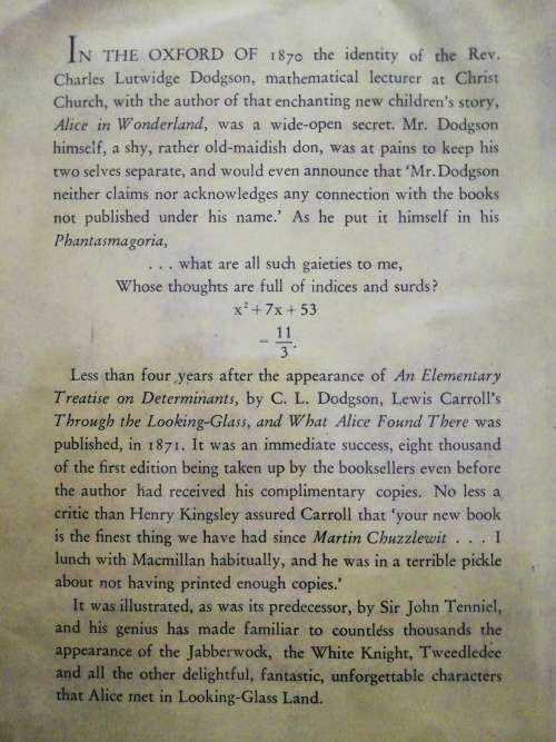 Alice Through The Looking Glass / Lewis Carroll (1950)