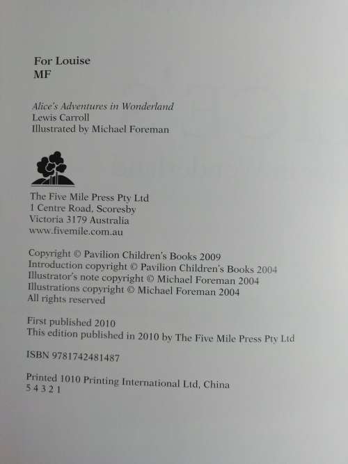 Alice`s Adventures in Wonderland / Lewis Carrol