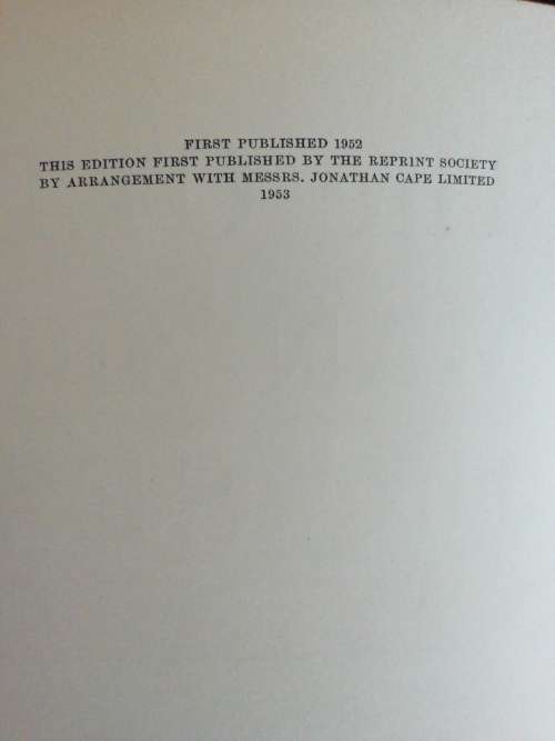 The Old Man and the Sea Hemingway, Ernest  Published by The Reprint Society, London, 1953