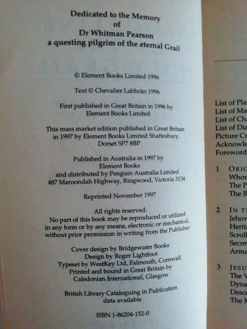 Bloodline of the Holy Grail  / Laurence Gardener