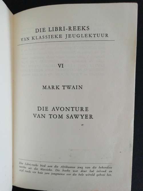 DIE AVONTURE VAN TOM SAWYER / LIBRI REEKS (1960)