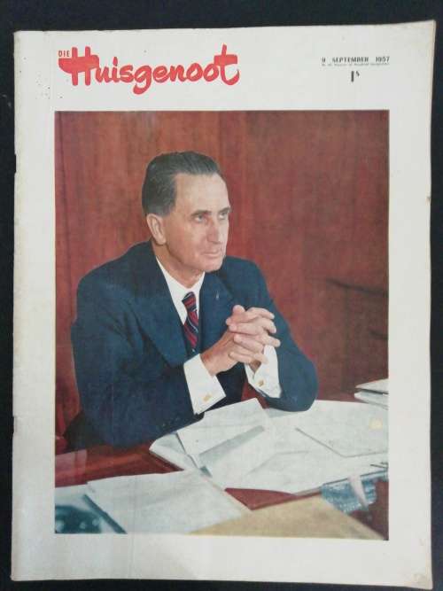 DIE HUISGENOOT / 9 September 1957. Hans Strijdom voorblad
