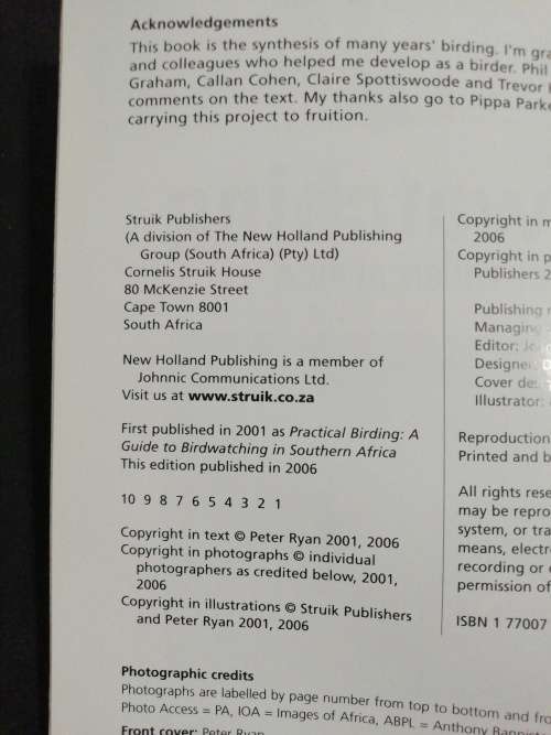 Sasol Birdwatching in Southern Africa  /  Peter Ryan