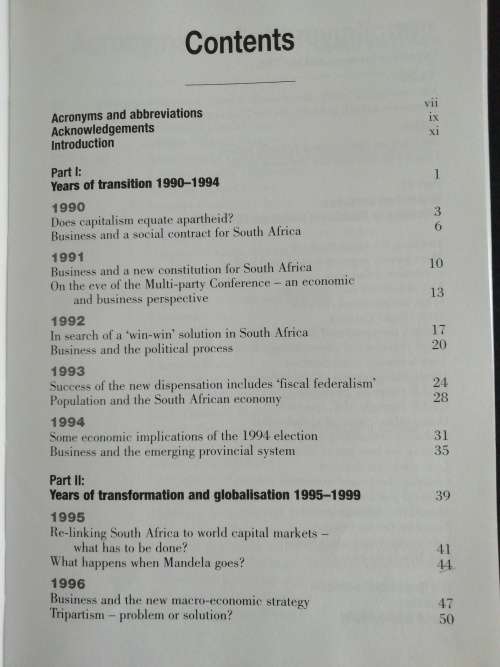The Mbeki Inheritance: South Africa`s Economy, 1990 - 2004 /  Raymond Parsons