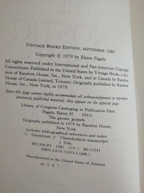 The Gnostic Gospels  /  Elaine Pagels
