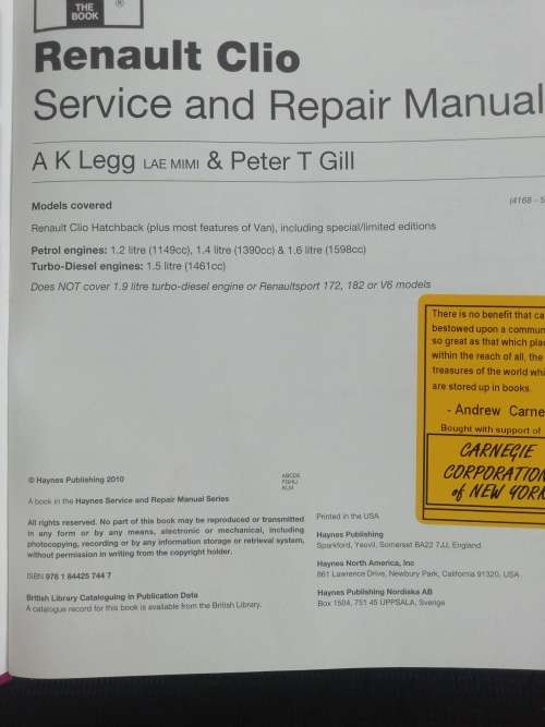 Renault Clio / Hayes Service and Repair Manual