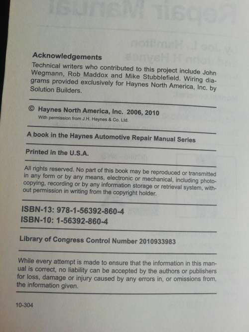 Toyota Highlander Lexus RX 300/330 / Haynes Service and Repair Manual