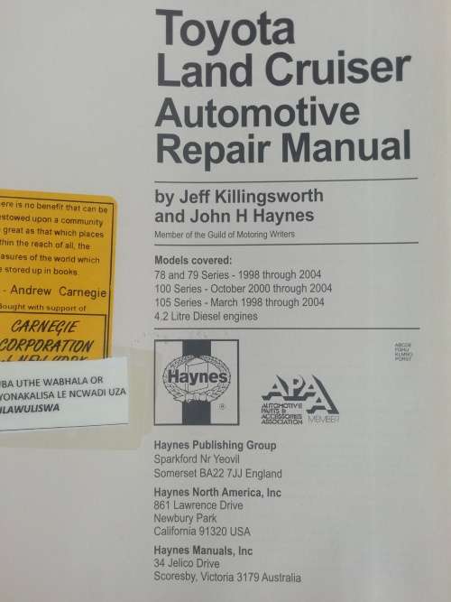Toyota Land Cruiser / Haynes Service and Repair Manual