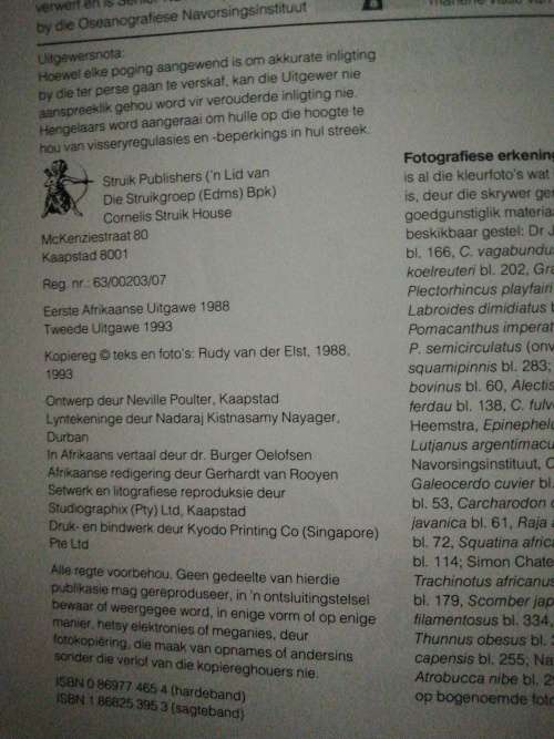 `n Gids tot Die Algemene Seevisse van Suider-Afrika / Rudy van der Elst