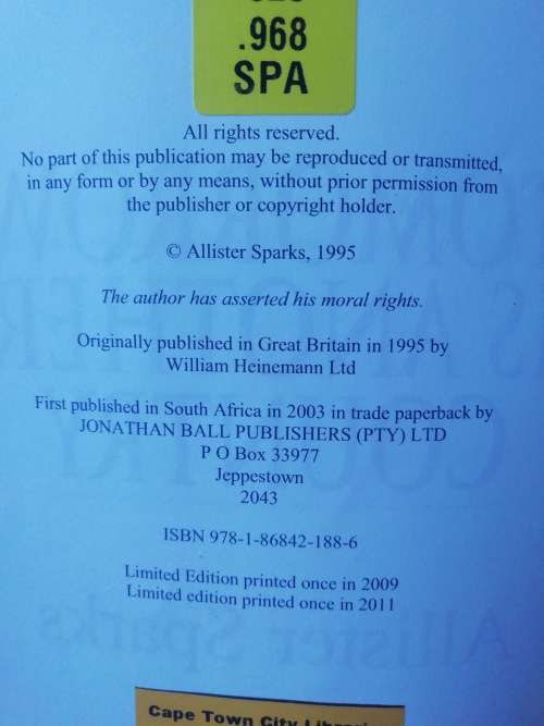 Tomorrow is Another Country / Allister Sparks