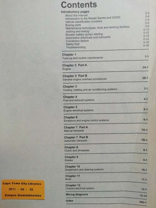 NISSAN Sentra & 200SX: 1995 thru 2006 / Haynes Repair Manual