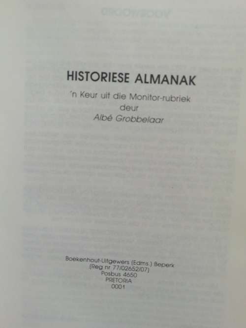 Historiese Almanak / Albe Grobbelaar