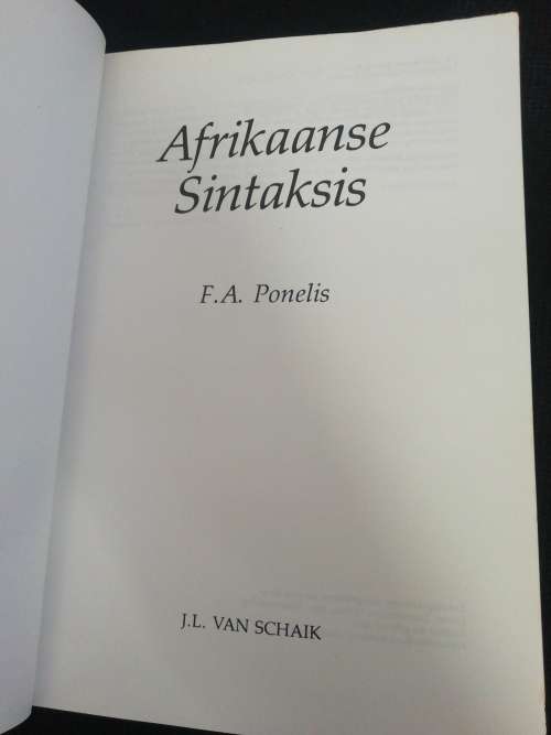 AFRIKAANSE SINTAKSIS / FA Ponelis