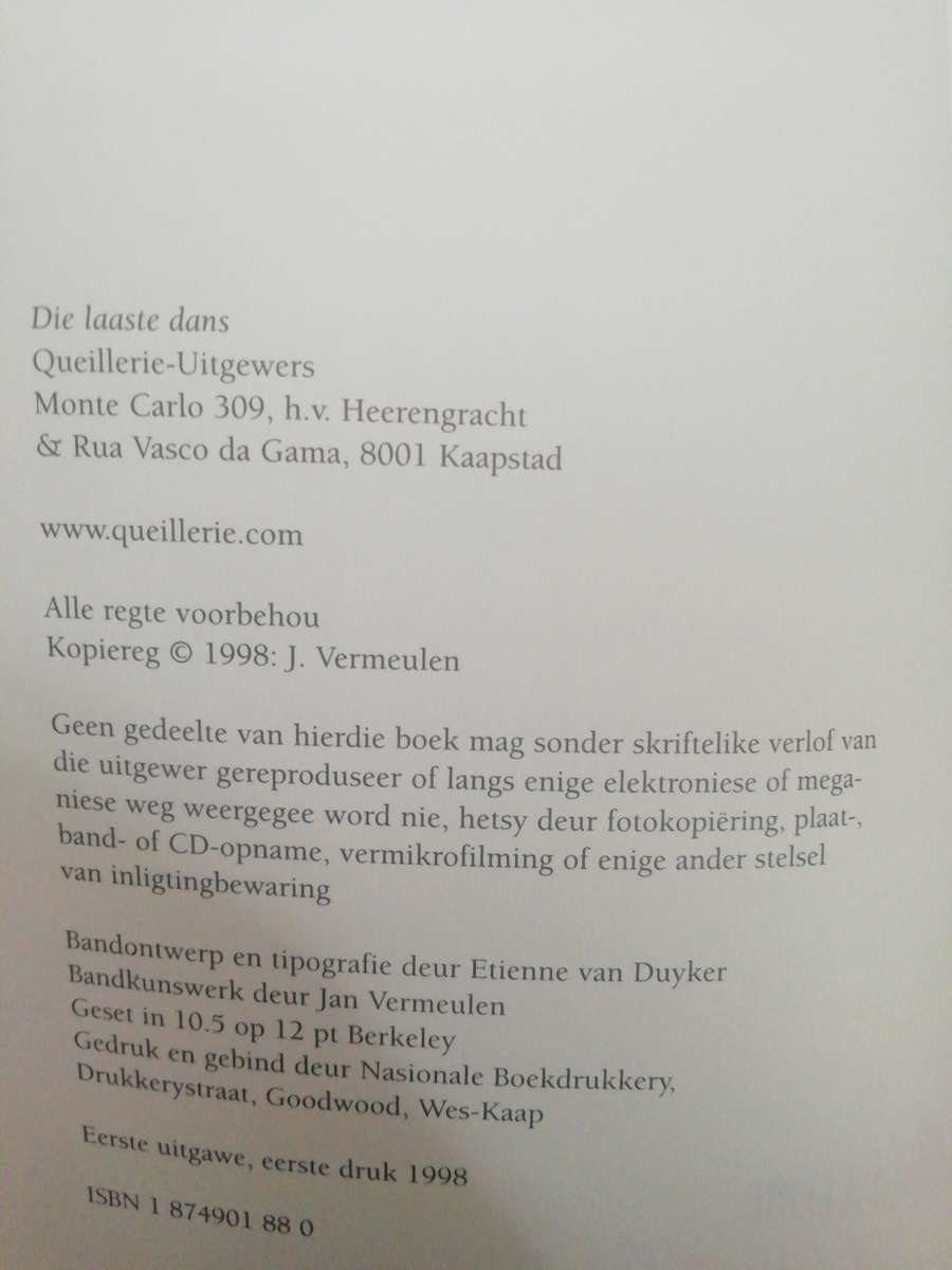 Die laaste dans / Jan Vermeulen