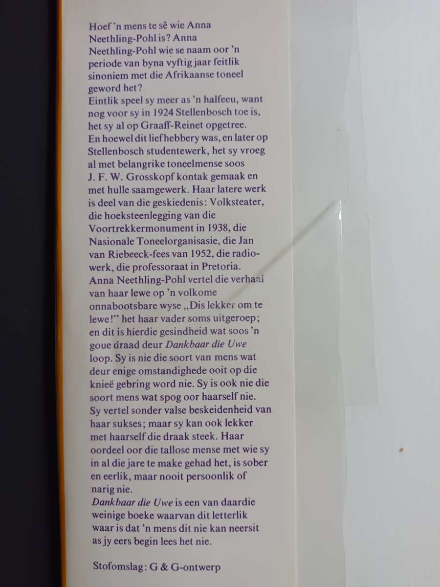 DANKBAAR DIE UWE / ANNA NEETLING-POHL