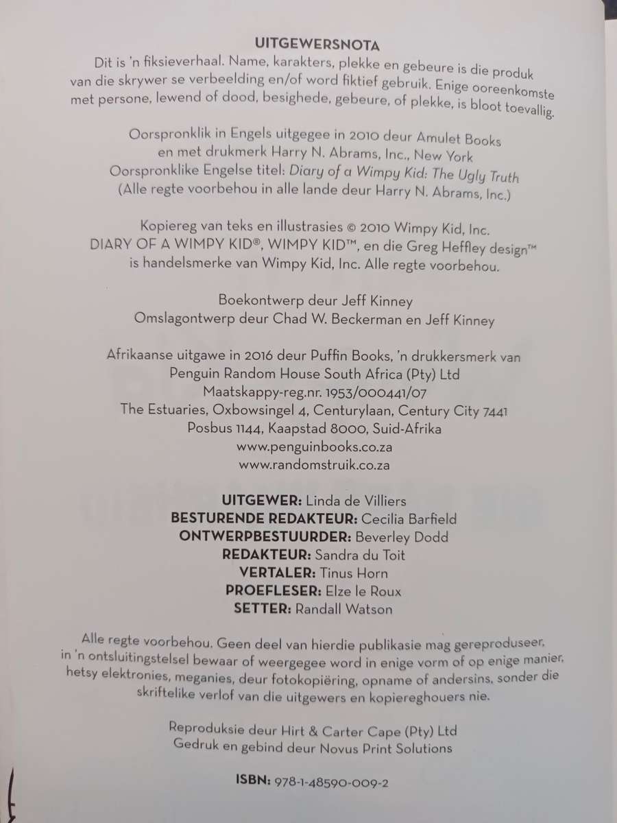 DAGBOEK van `n Wimpy Kid: Die Nare Waarheid / Jeff Kinney