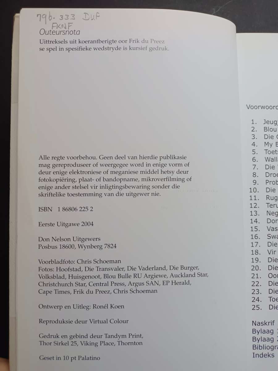 Frik: Die Outobiografie van `n Legende / Chris Schoeman