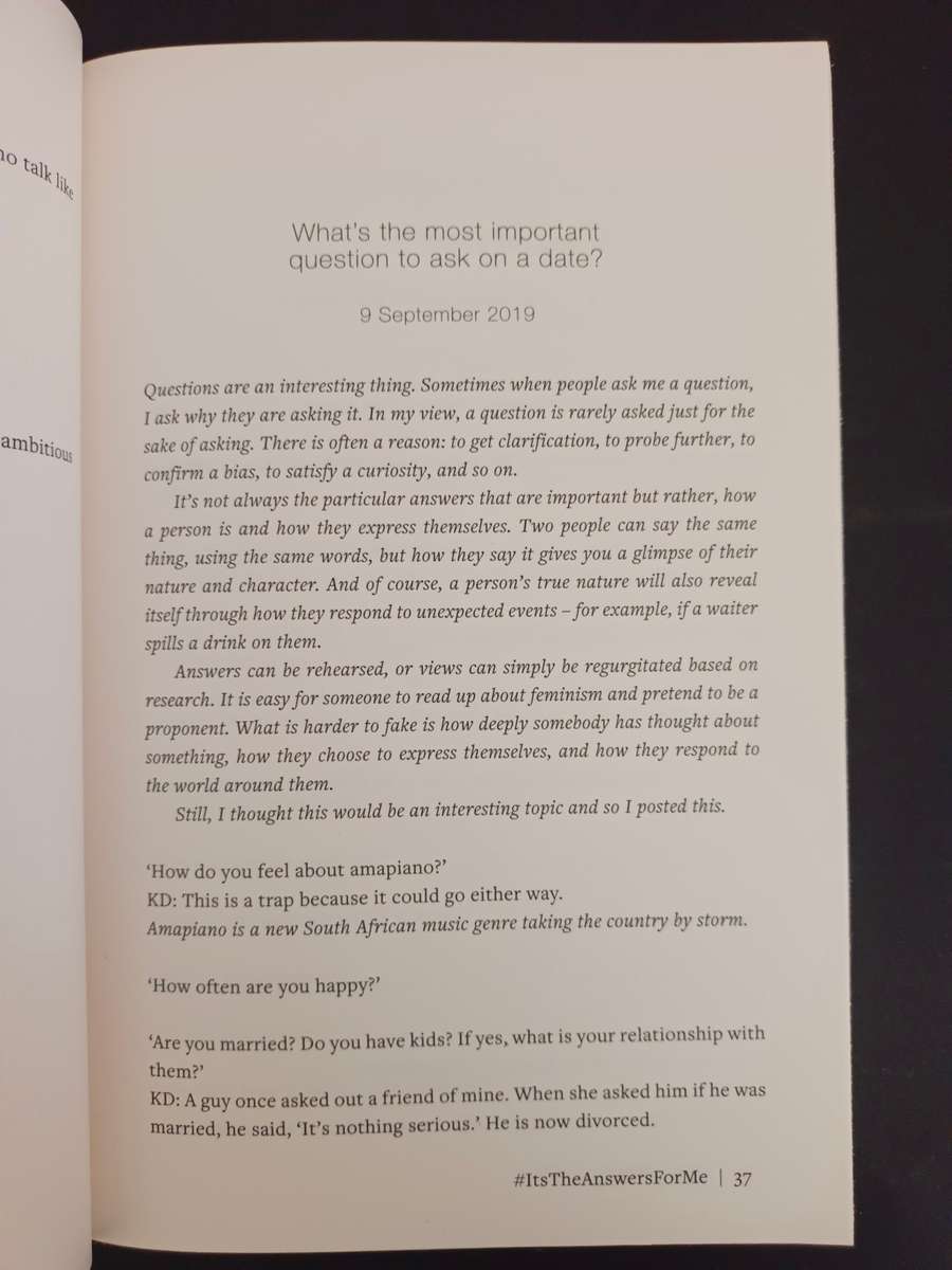 It`s The Answers For Me / Khaya Dlanga