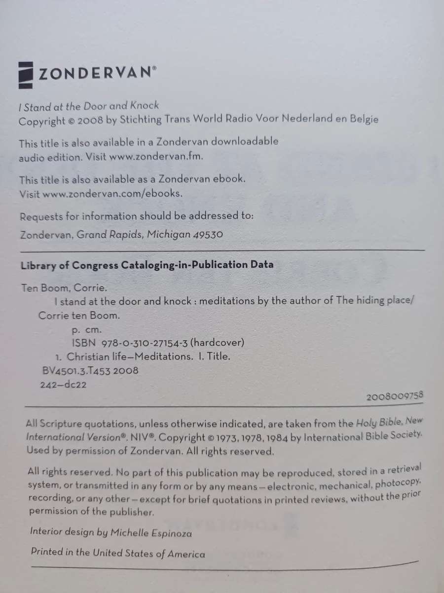 I STAND AT THE DOOR AND KNOCK / Corrie ten Boom