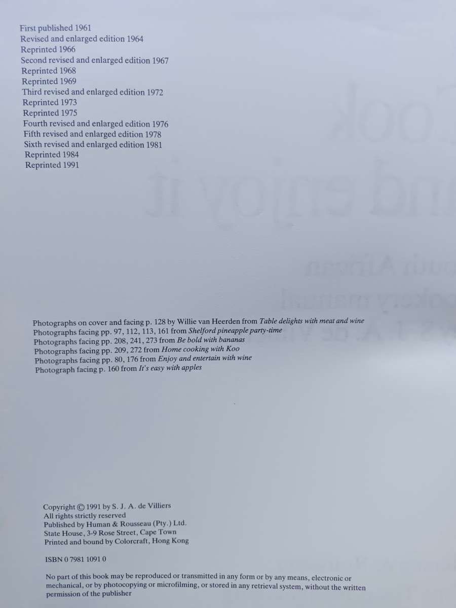 Cook & Enjoy It / S.J.A. de Villiers