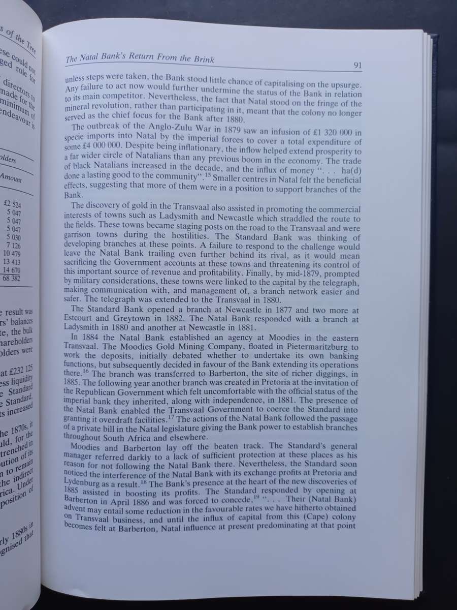 THE ROOTS OF THE TREE A STUDY IN EARLY SOUTH AFRICAN BANKING: FNB 1838-1926 BY A.C.M. WEBB