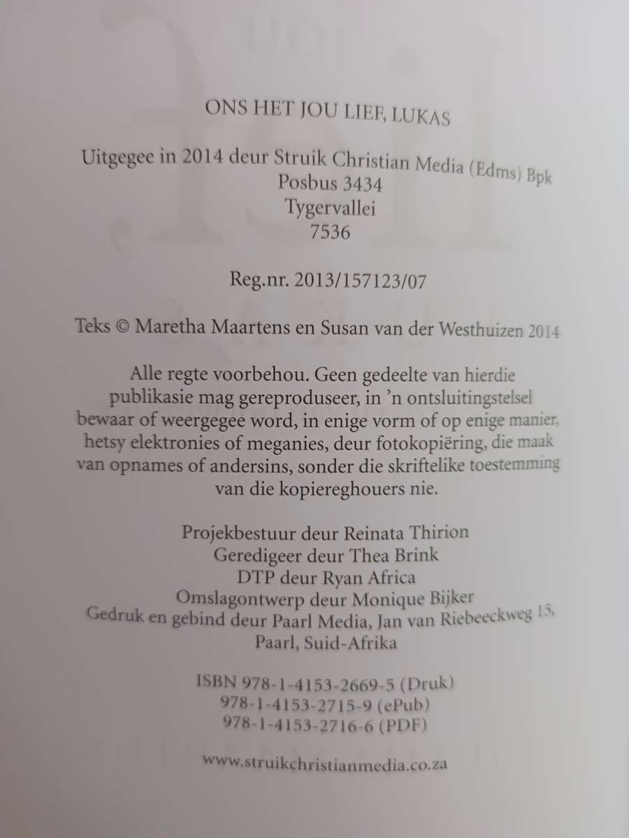 Ons het jou lief, LUKAS / Maretha Maartens