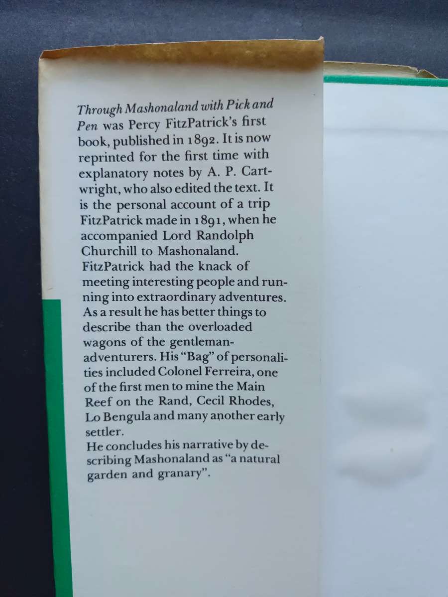 THROUGH MASHONALAND WITH PICK AND PEN / J. Percy FitzPatrick