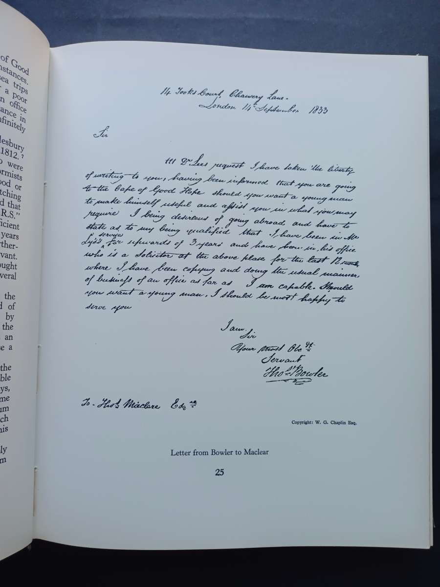 THOMAS BOWLER OF THE CAPE OF GOOD HOPE / Edna & Frank Bradlow