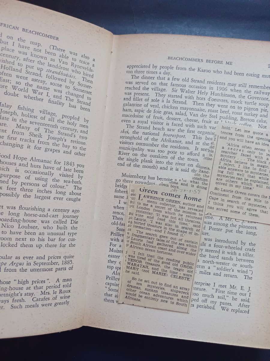 SOUTH AFRICAN BEACHCOMBER / Lawrence G. Green (1958)