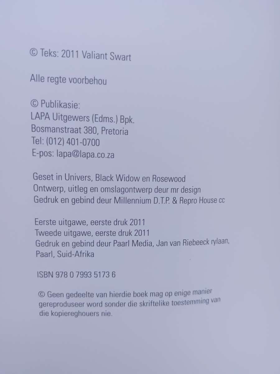 TOOR WOORDE ROEP MY / VALIANT SWART