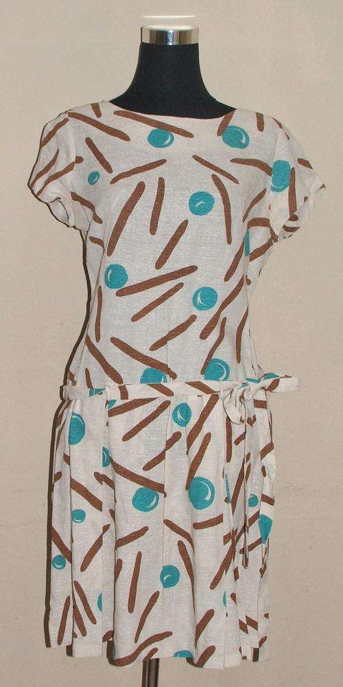 Cute printed and pleated shirt dress