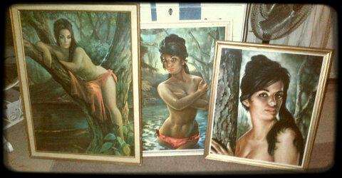 Beautiful 3 jh lynch 70s Print paintings orginal frames