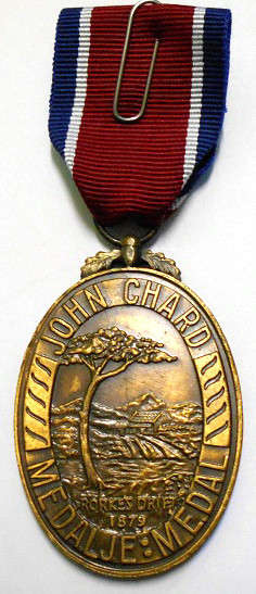 Full Size John Chard Medal Numbered on Rim Thin Lettering Large Thick Suspender Ring