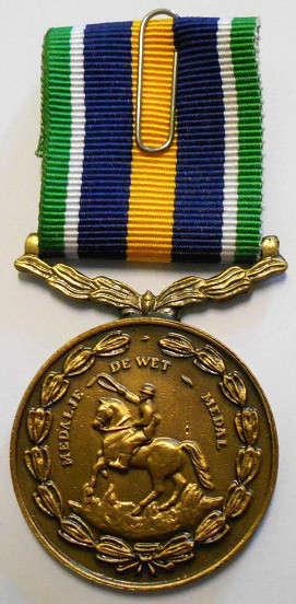 Full Size De Wet Medal Numbered at Back Uniface Suspender