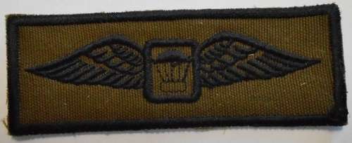 SA Parachute Cloth Instructors Wing Embroidered on Material Dinnes 1813