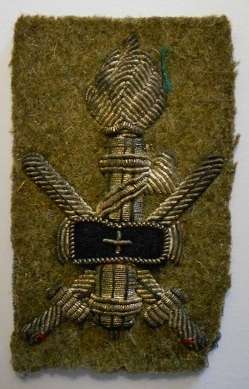 Italian MVSN Blackshirts in East Africa Cap Badge Silver Wire on Felt 56mm x 36mm Note Moth Damage