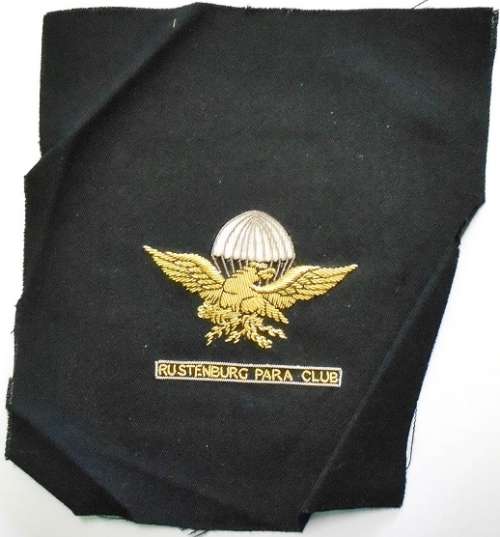 Rustenburg Para Club Blazer Pocket Bullion & Silver Wire on Material 175mm x 200mm