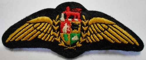 SAAF Pilot's Wing 2000 Hours Flying Time 1993 - 2003 Embroidered on Felt Padded  Dinnes 3347